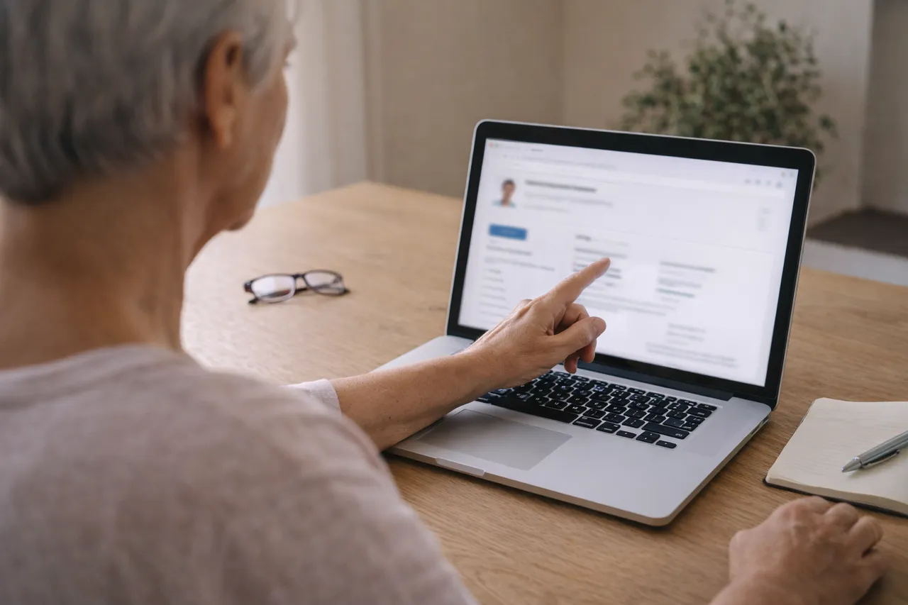 Pessoa verificando licença e credenciais de mediação imobiliária em Portugal
